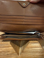 Fendi Monogram Brown Leather Wallet W/ Chain