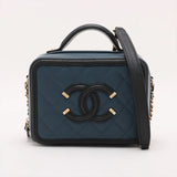 Chanel CC Filigree Caviar Skin Chain Shoulder Bag navy x black Gold Metal Fittings 28584235 28th