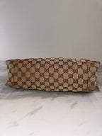 Japan Exclusive: Vintage Gucci GG Supreme Monogram Canvas Hobo Shoulder Bag – Beige/Ebony with Red Leather Trim