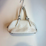 Bottega Veneta White Woven Handbag W/ Lock
