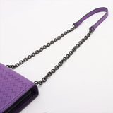 Bottega Veneta Intrecciato Leather Chain Shoulder Bag Purple Mirror Included
