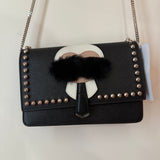 Fendi Karlito Calf Leather & Mink W/ Chain
