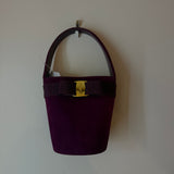 Ferragamo Dark Pink/Mauve Bucket Bag W/ Bow
