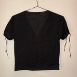Gucci Black V-neck leather top size small