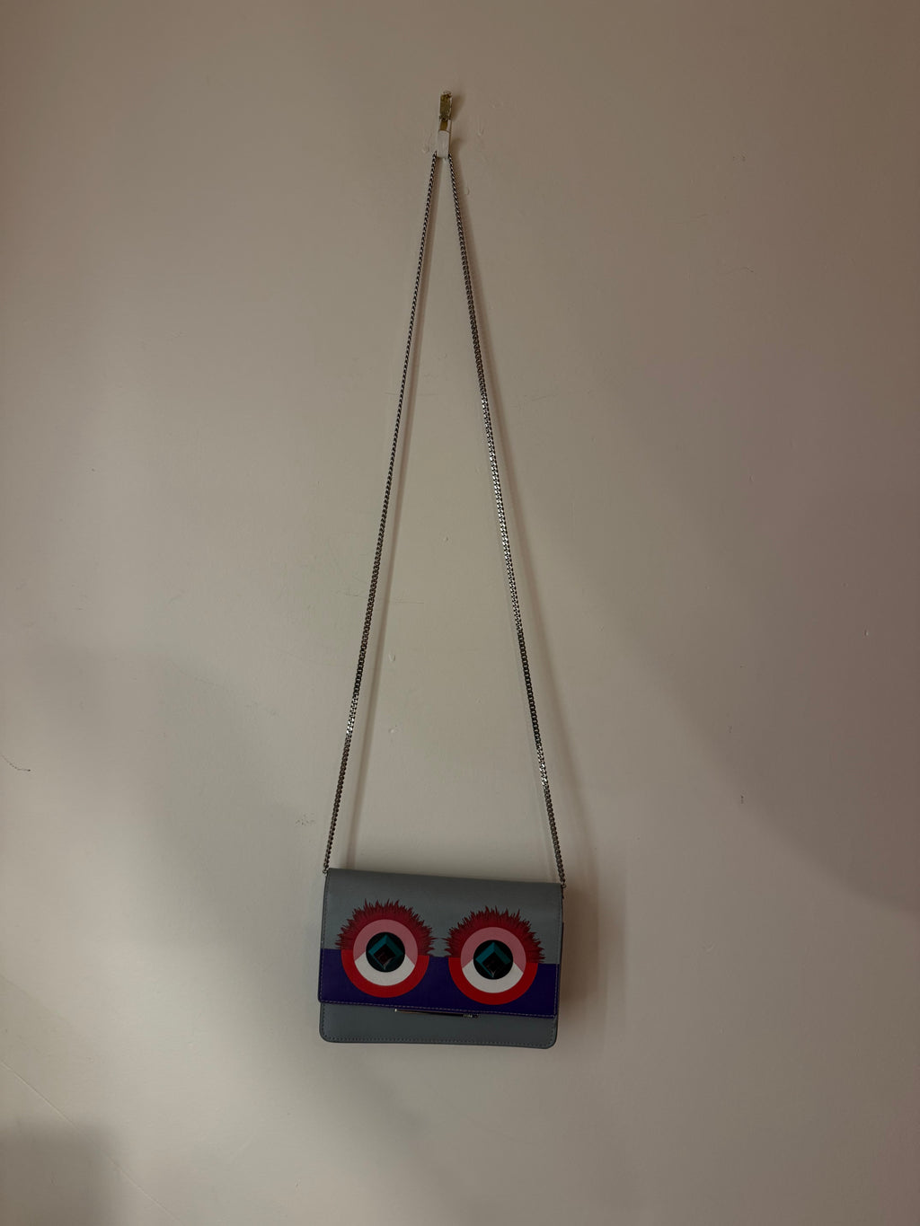 Fendi Blue Monster Wallet W/ Chain