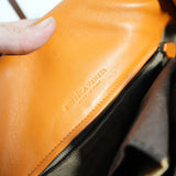 BOTTEGA VENETTA ORANGE LAMBSKIN INTRECCIATO SHOULDER BAG