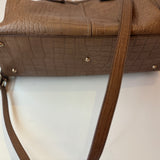 Balenciaga Brown Croc Skin Large Handbag W/ Strap