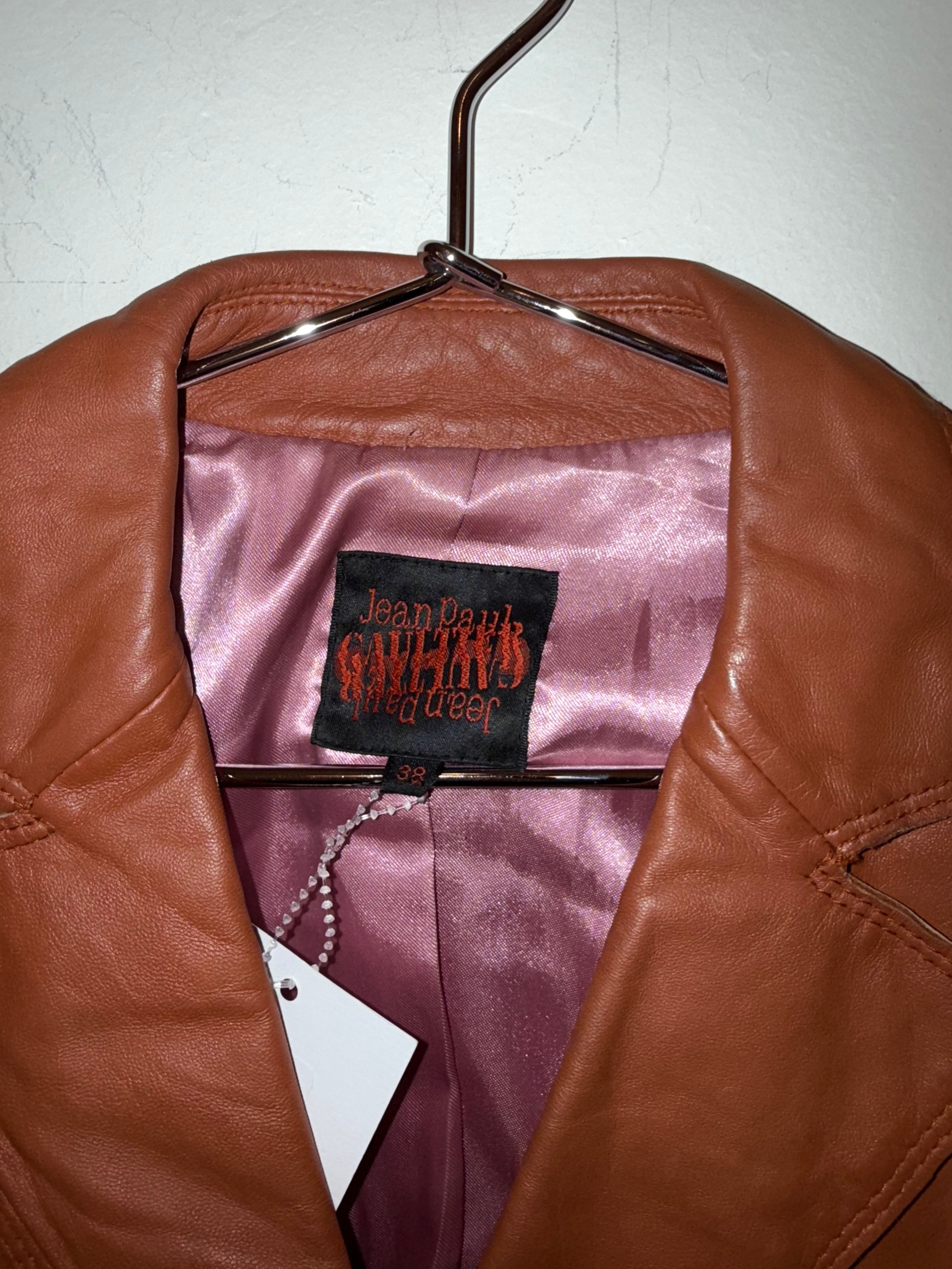 JPG Orange Leather Jacket