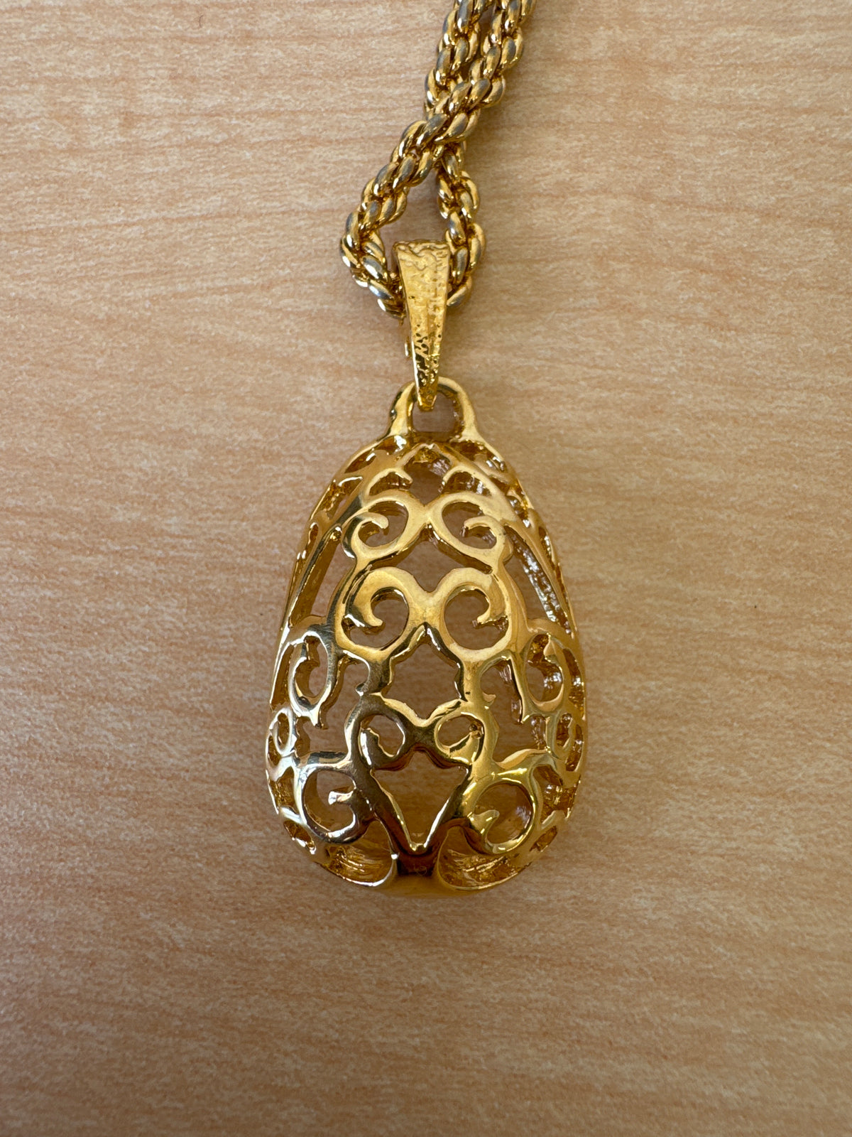 Japan Exclusive - Vintage 1990's Yves Saint Laurent Necklace Filigree Arabesque Pendant