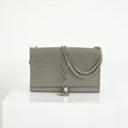 Saint Laurent Kate Monogram Tassel Grey Croc