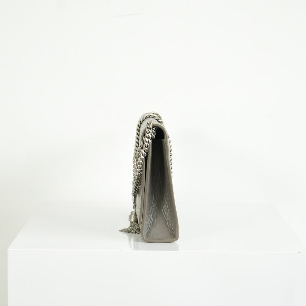 Saint Laurent Kate Monogram Tassel Grey Croc