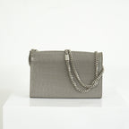 Saint Laurent Kate Monogram Tassel Grey Croc