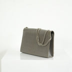 Saint Laurent Kate Monogram Tassel Grey Croc