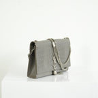 Saint Laurent Kate Monogram Tassel Grey Croc