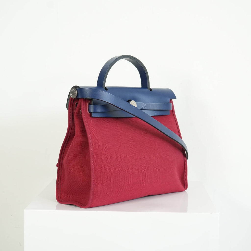 Hermes Herbag Red And Blue Zip 31 PM Bag
