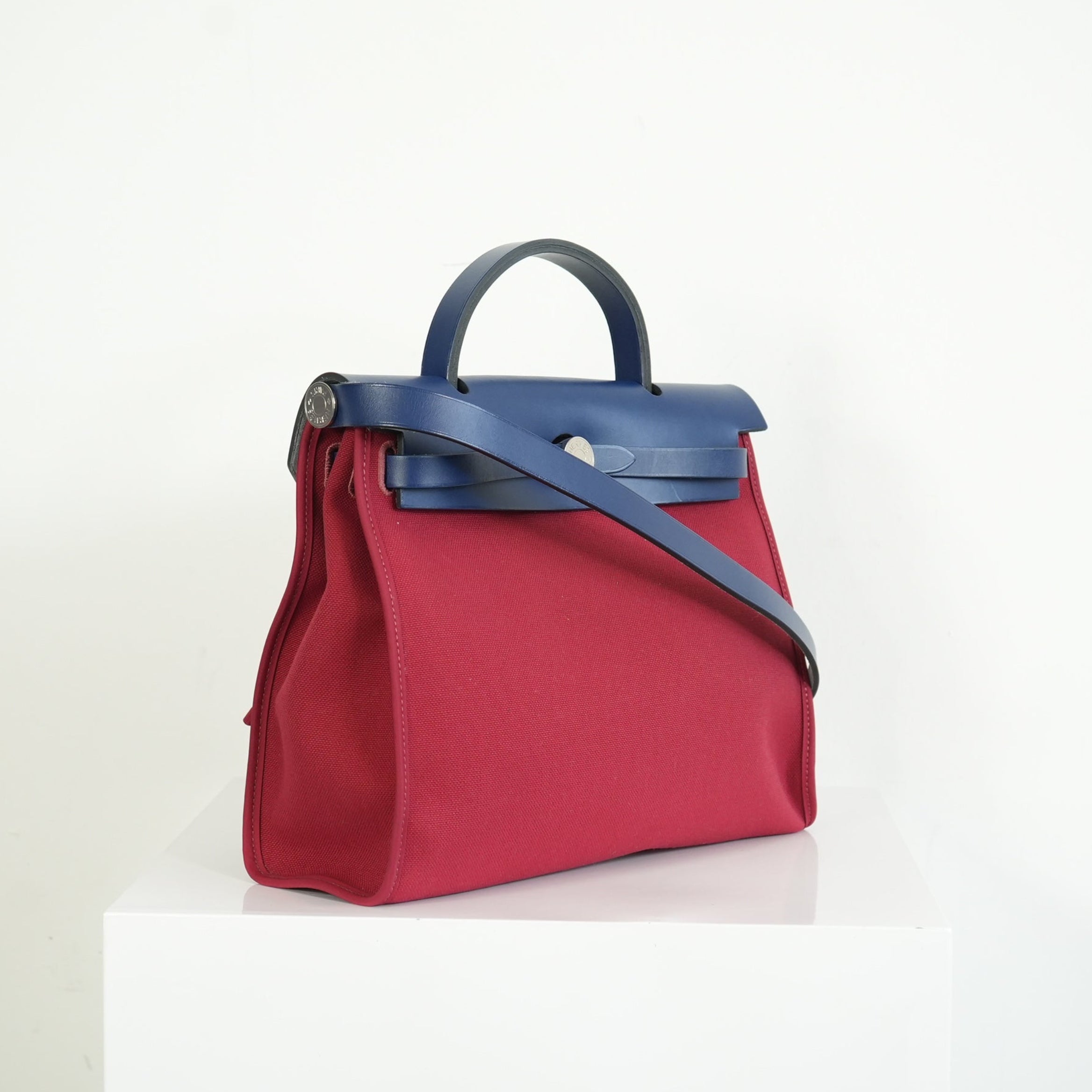 Hermes Herbag Red And Blue Zip 31 PM Bag