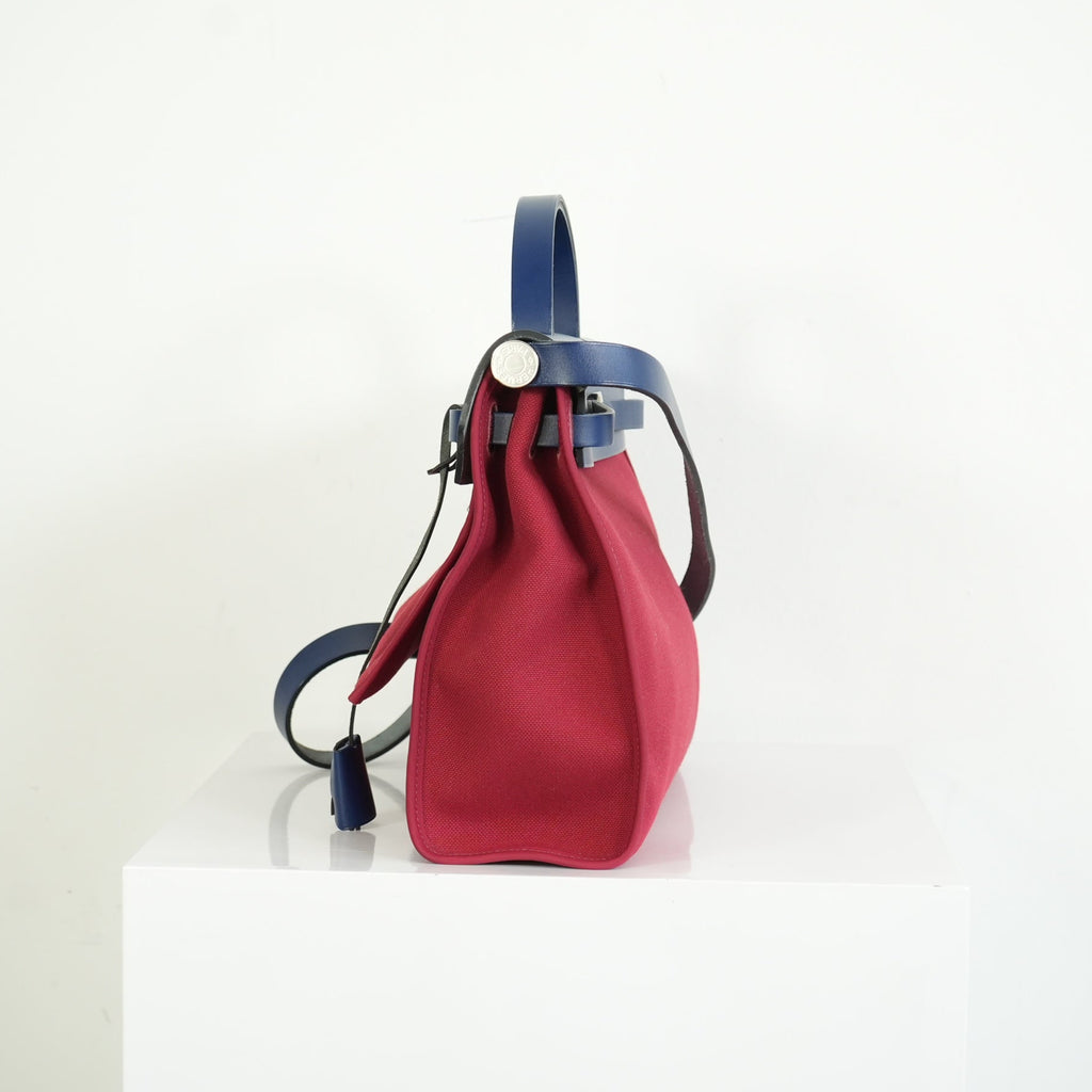 Hermes Herbag Red And Blue Zip 31 PM Bag