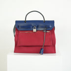 Hermes Herbag Red And Blue Zip 31 PM Bag