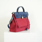 Hermes Herbag Red And Blue Zip 31 PM Bag