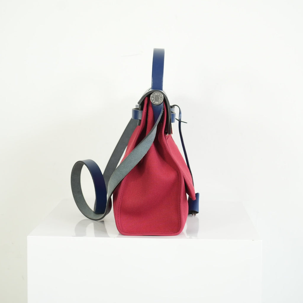 Hermes Herbag Red And Blue Zip 31 PM Bag