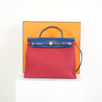 Hermes Herbag Red And Blue Zip 31 PM Bag
