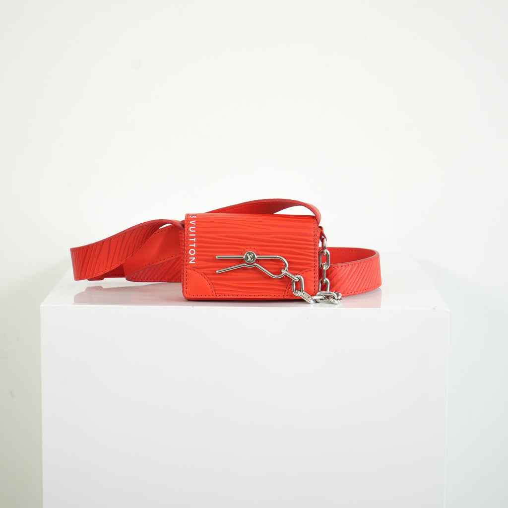 Louis Vuitton Micro Steamer Red Epi with Pin Crossbody Bag