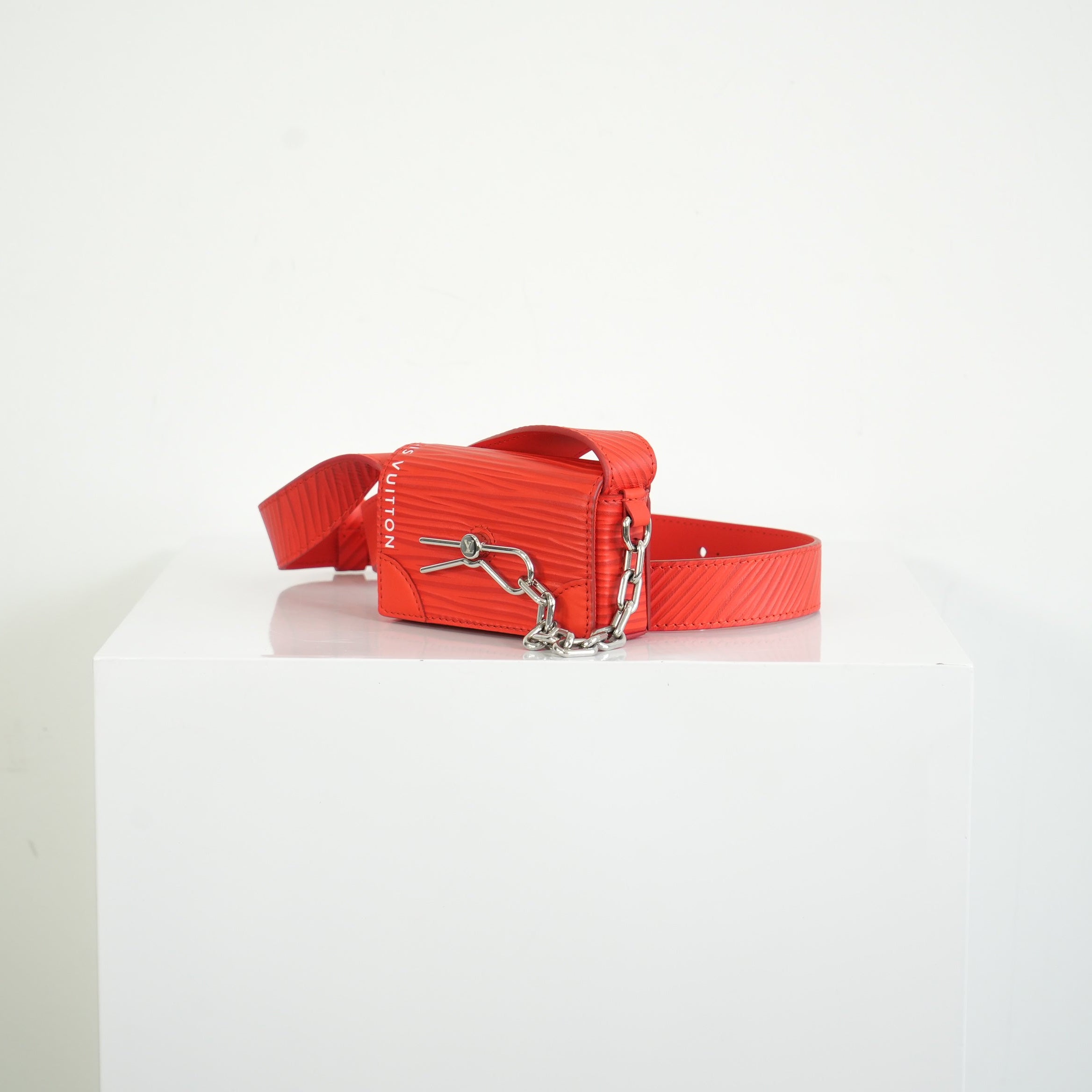Louis Vuitton Micro Steamer Red Epi with Pin Crossbody Bag