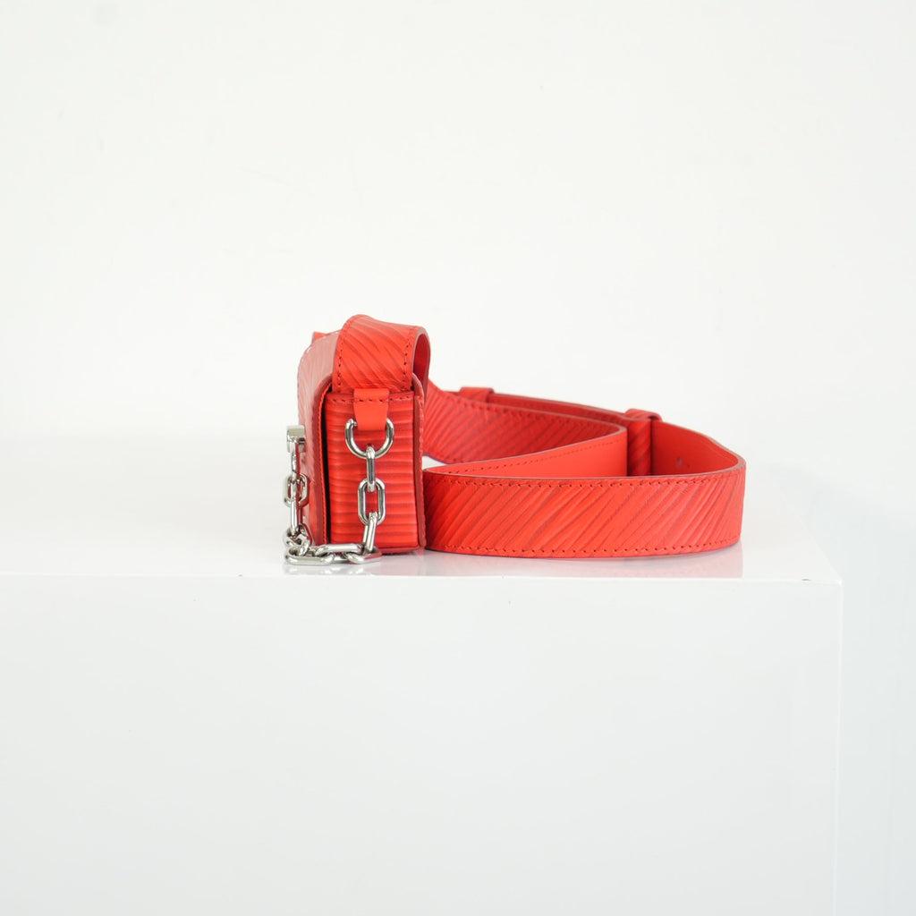 Louis Vuitton Micro Steamer Red Epi with Pin Crossbody Bag