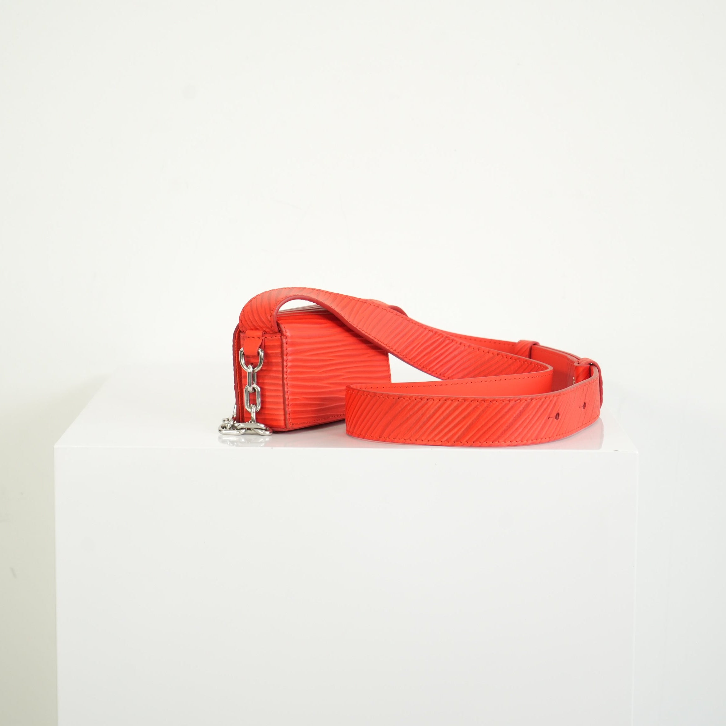 Louis Vuitton Micro Steamer Red Epi with Pin Crossbody Bag