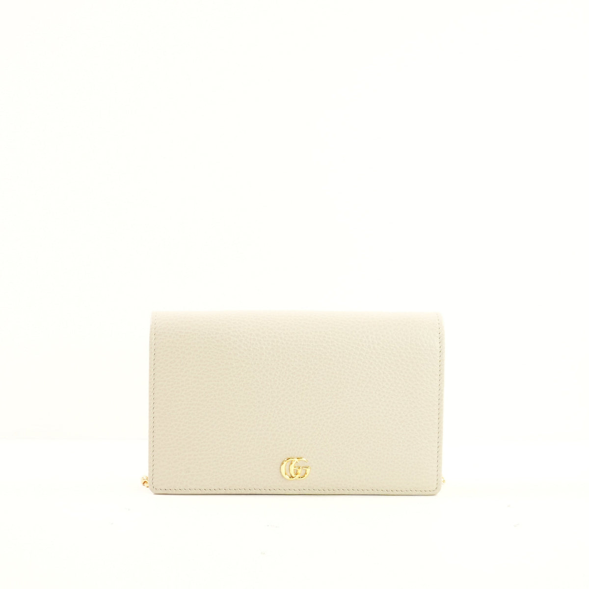 Gucci Light Grey/Pink Mini GG Marmont Chain Wallet (Full Set)