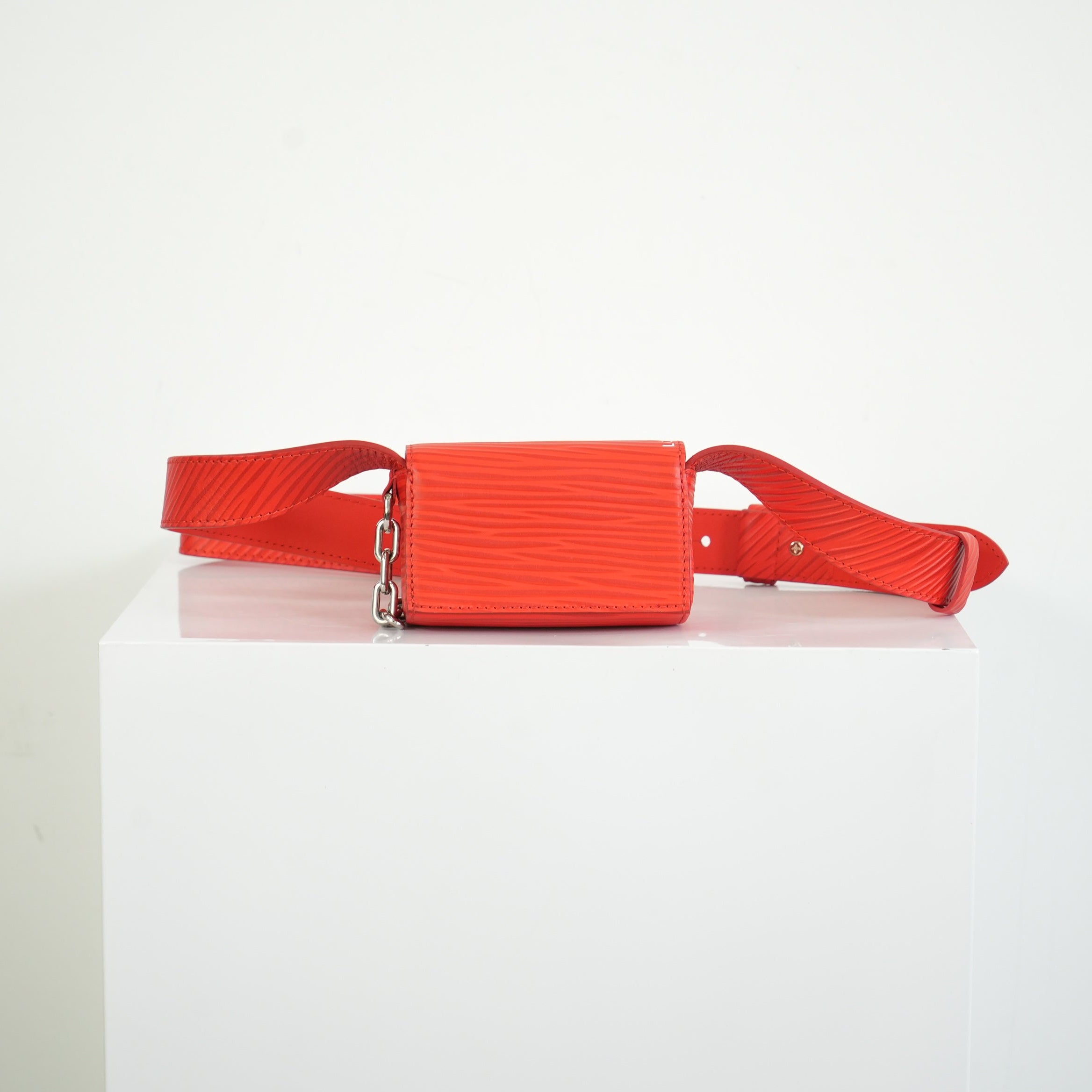 Louis Vuitton Micro Steamer Red Epi with Pin Crossbody Bag