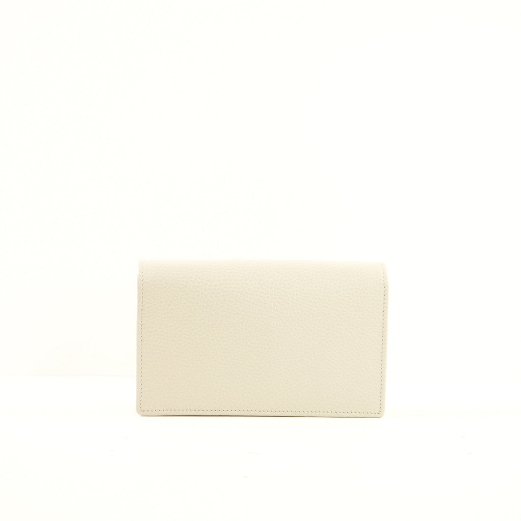 Gucci Light Grey/Pink Mini GG Marmont Chain Wallet (Full Set)