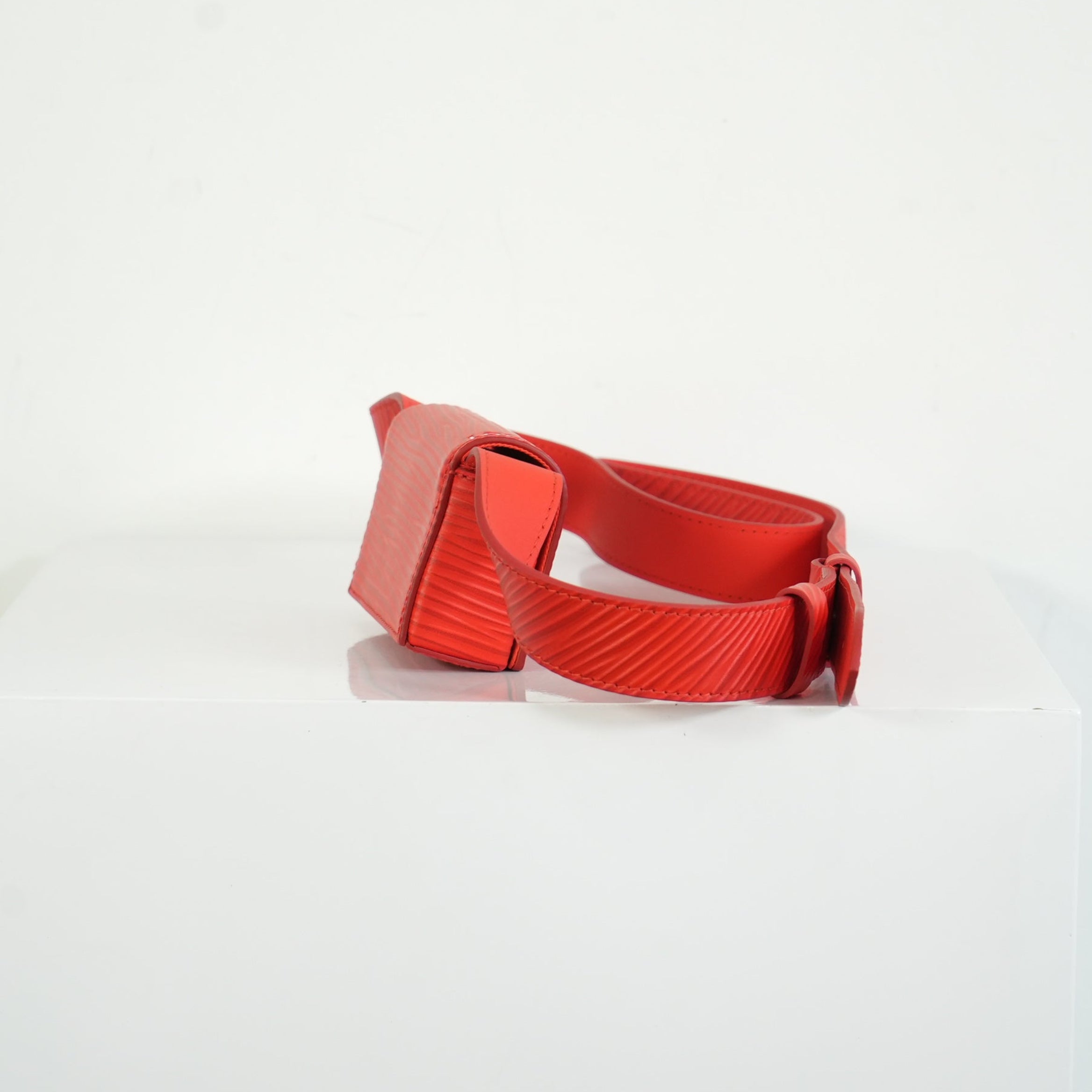 Louis Vuitton Micro Steamer Red Epi with Pin Crossbody Bag