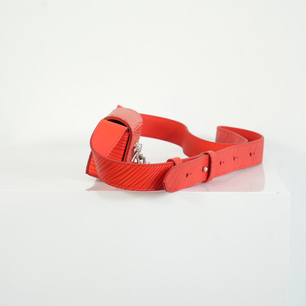Louis Vuitton Micro Steamer Red Epi with Pin Crossbody Bag