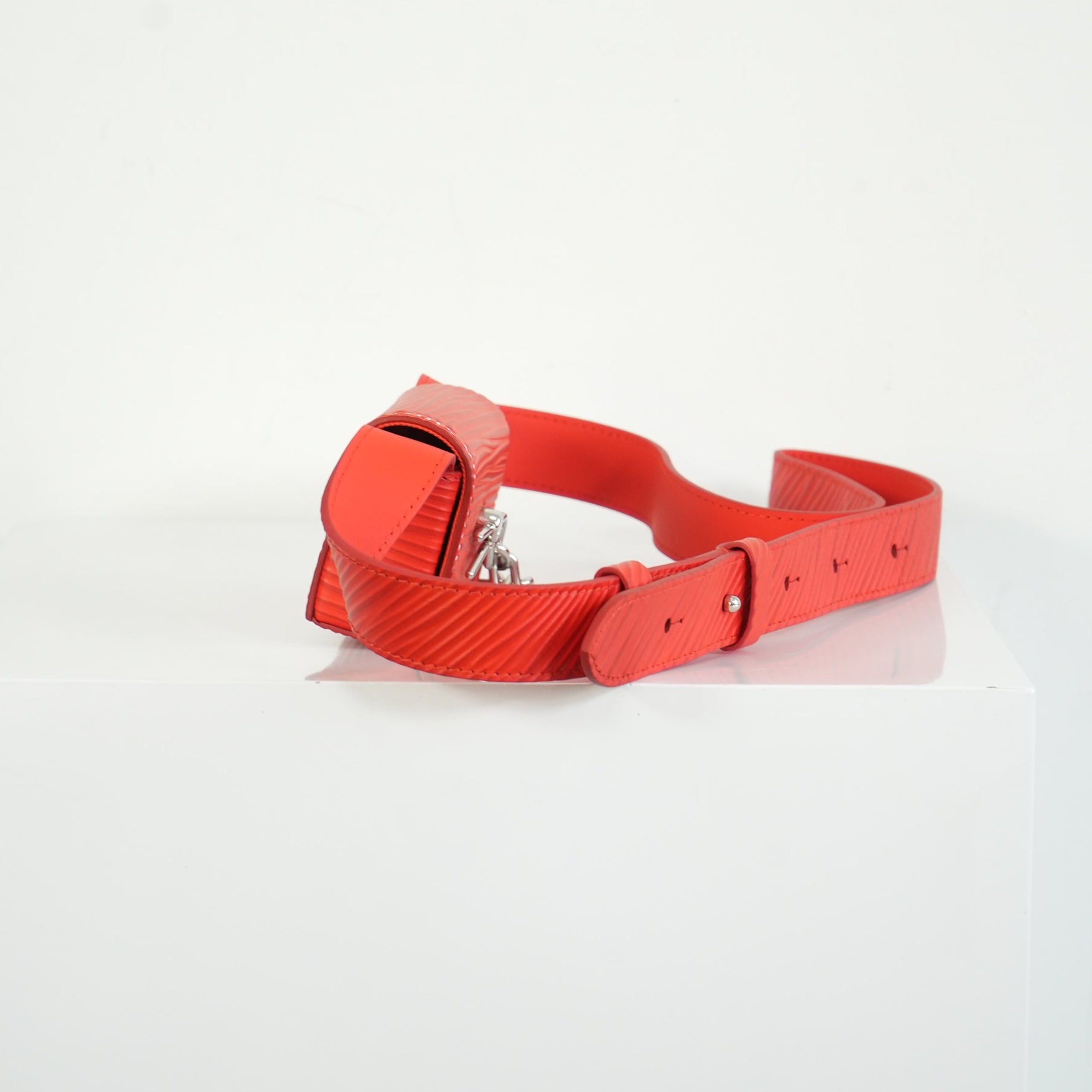 Louis Vuitton Micro Steamer Red Epi with Pin Crossbody Bag