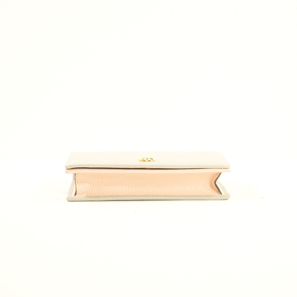 Gucci Light Grey/Pink Mini GG Marmont Chain Wallet (Full Set)