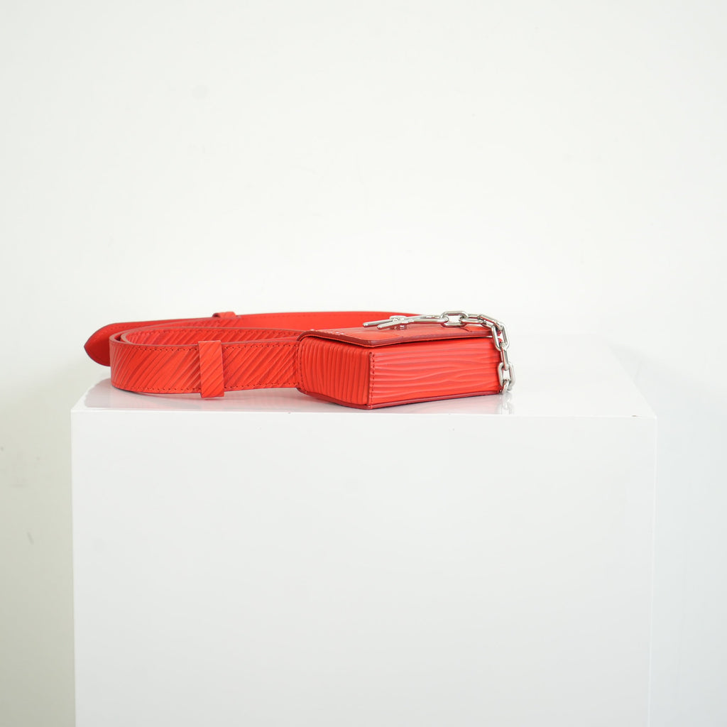 Louis Vuitton Micro Steamer Red Epi with Pin Crossbody Bag