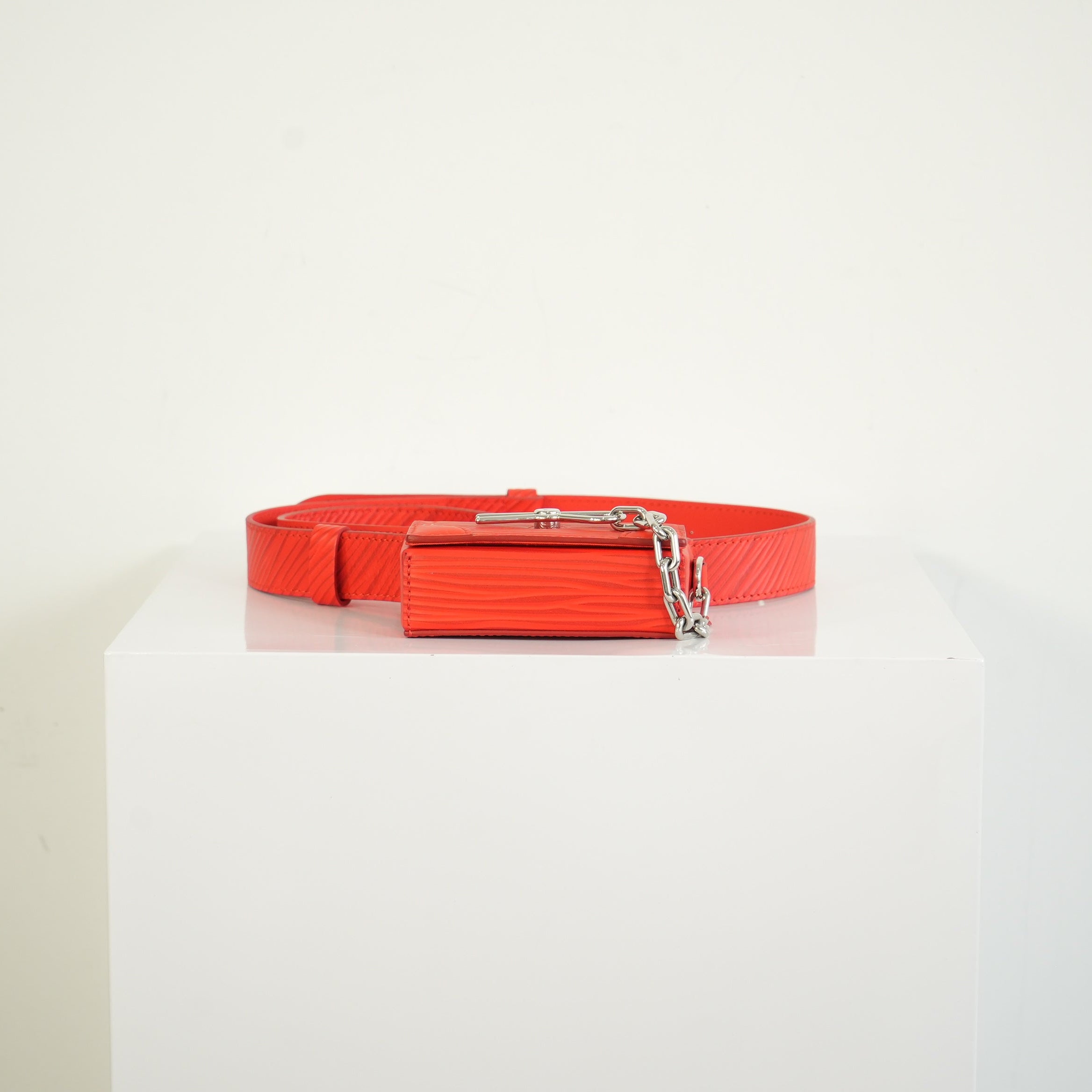 Louis Vuitton Micro Steamer Red Epi with Pin Crossbody Bag