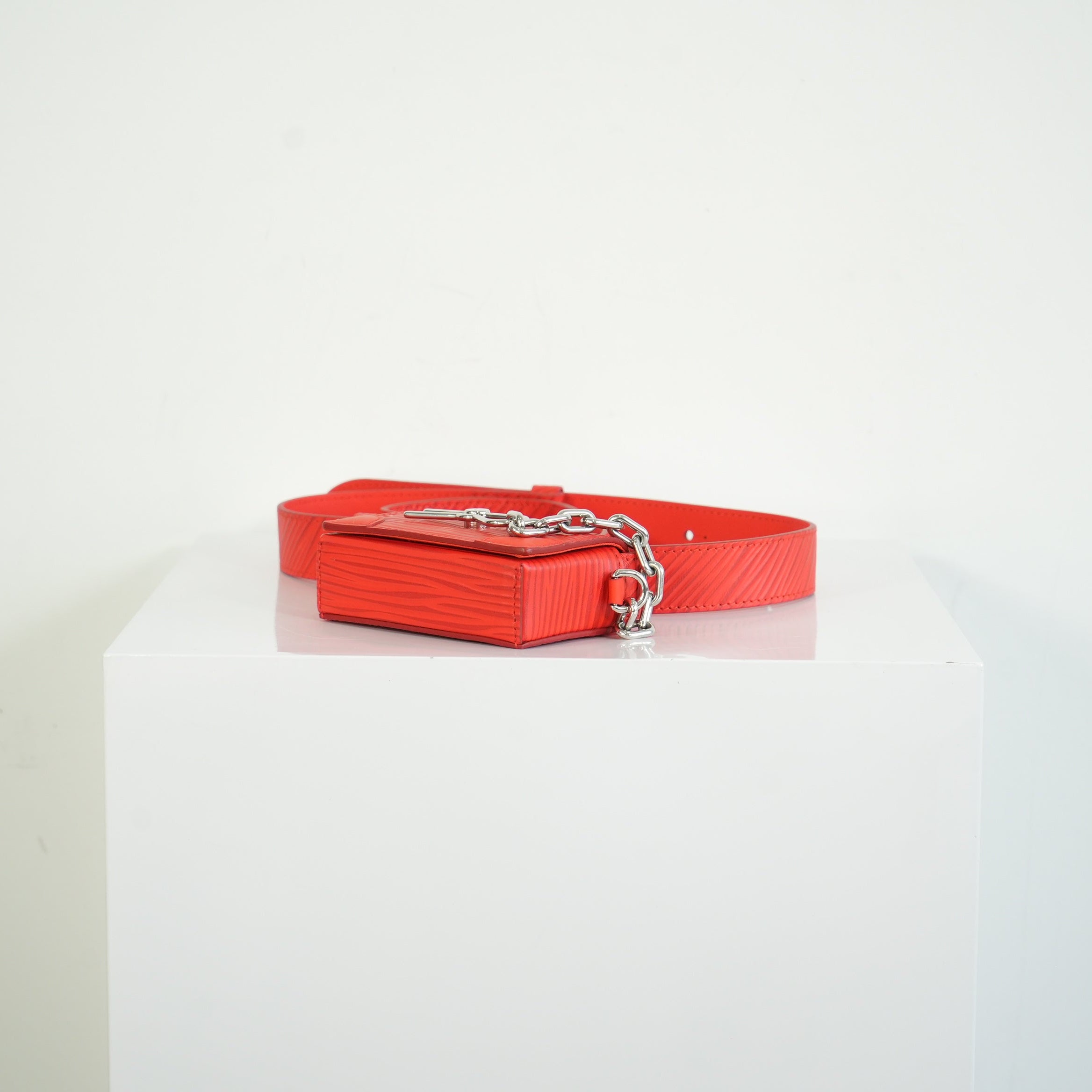 Louis Vuitton Micro Steamer Red Epi with Pin Crossbody Bag