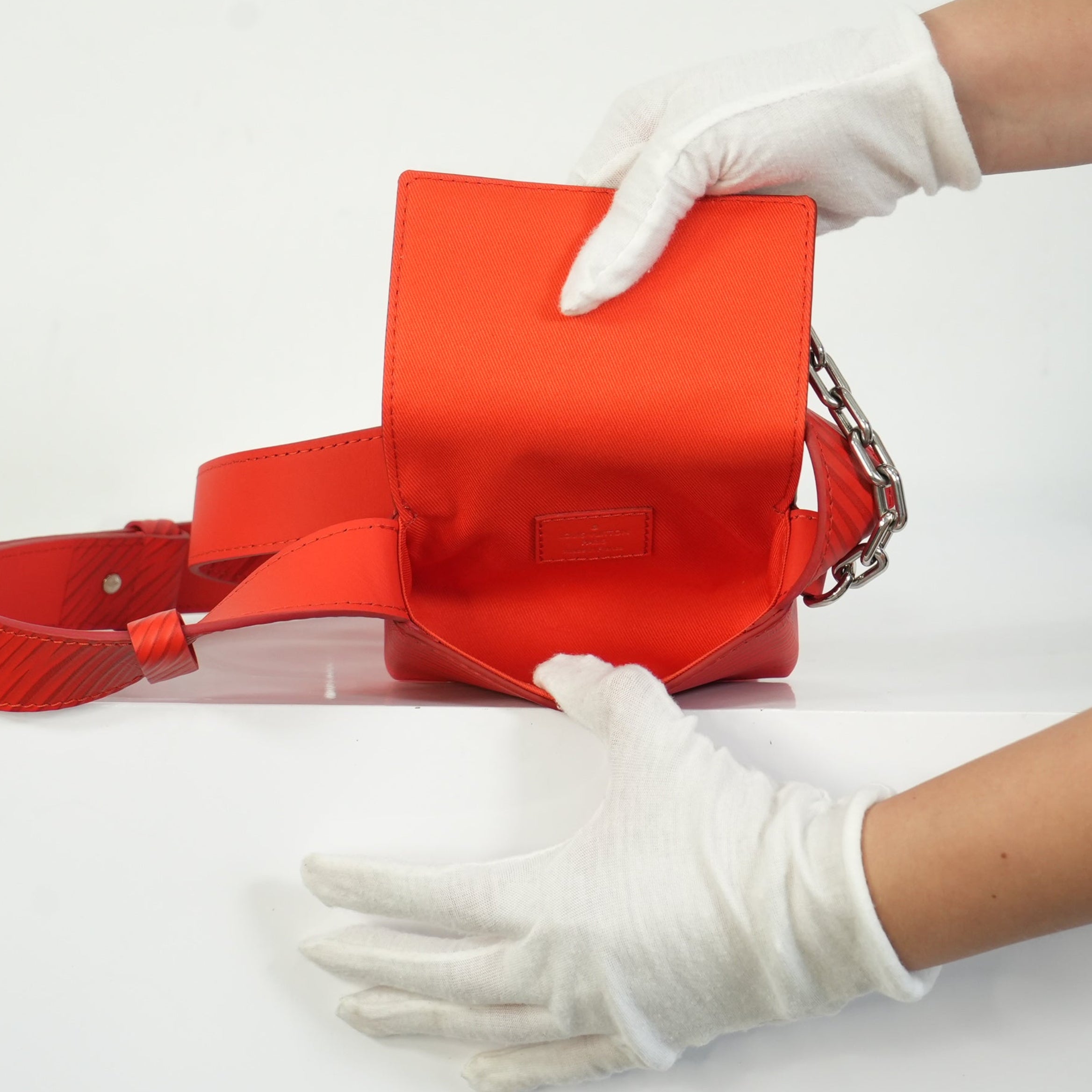Louis Vuitton Micro Steamer Red Epi with Pin Crossbody Bag