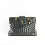 Saint Laurent Black Leather Large Loulou Shopper Gold Hardware (Dust Bag)
