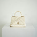 Chanel White Top Handle Caviar