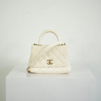 Chanel White Top Handle Caviar