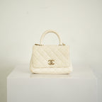 Chanel White Top Handle Caviar
