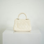 Chanel White Top Handle Caviar