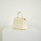 Chanel White Top Handle Caviar