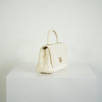 Chanel White Top Handle Caviar