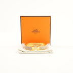 Hermes Clic H Creme/Gold Tone Enamel Hinged Bracelet Full Set