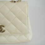 Chanel White Top Handle Caviar