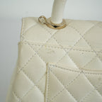 Chanel White Top Handle Caviar